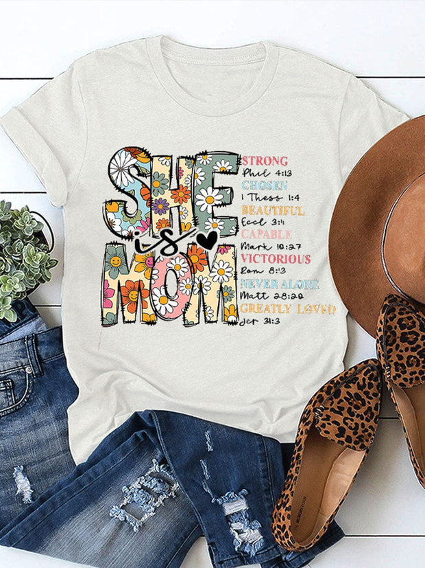 Women's Mother's Day She Is Mom Printed T-shirt