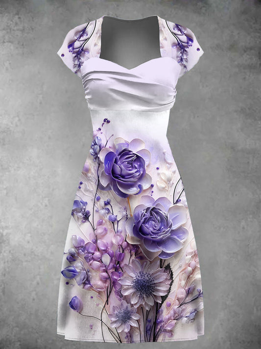 Women's Alzheimer's Purple Floral Dress