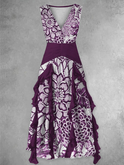 Women's Alzheimer's Purple Lace Floral Dress