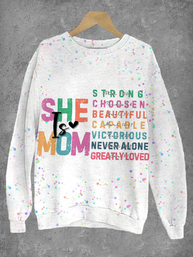 Women's Mother's Day She Is Mom Printed Sweatshirt