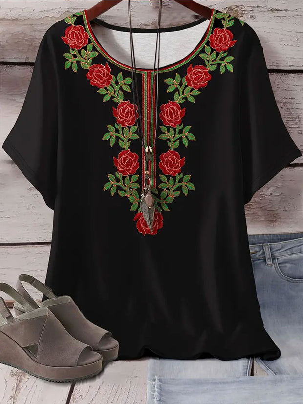 Women's Mexico Cinco De Mayo Floral Printed Top