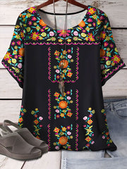 Women's Mexico Cinco De Mayo Floral Printed Top