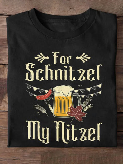 Men's Schnitzel Beer Printed T-Shirt