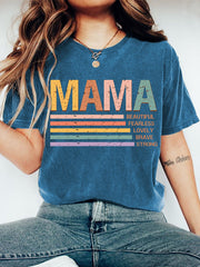 Women's MAMA Beautiful Fearless Lovely Brave Strong,Mother's Day Gift Casual Tee