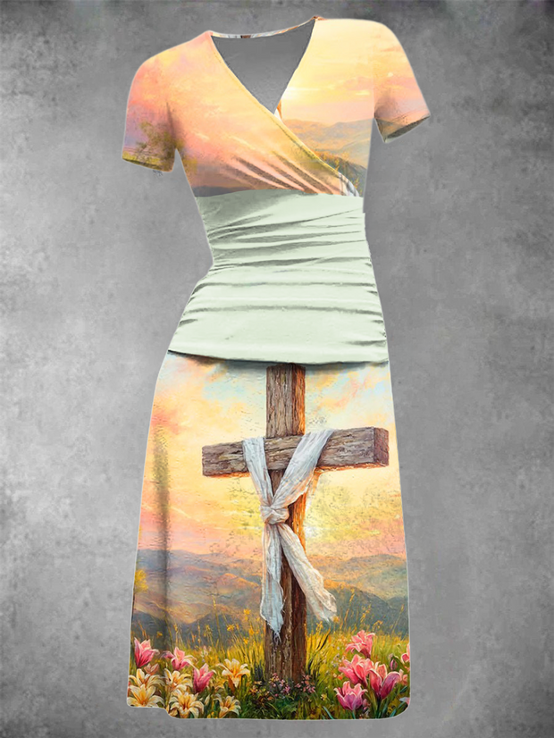 Women's Faith Cross Print Dress