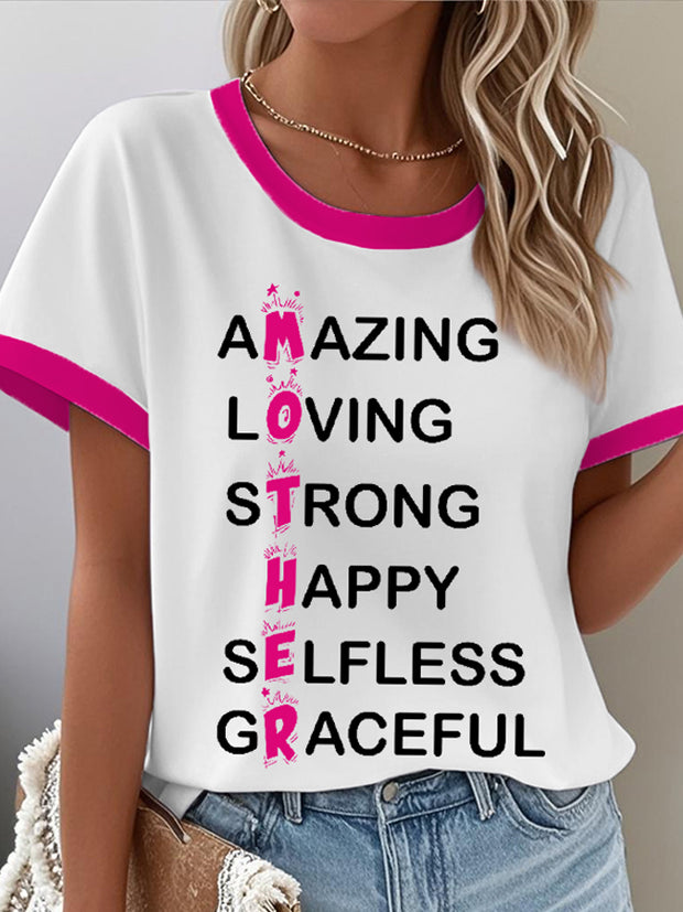 Women's Mother Amazing Loving Strong Happy Selfless Graceful,Mother's Day Gift Tee