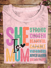 Women's Mother's Day She Is Mom Printed T-shirt