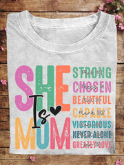 Women's Mother's Day She Is Mom Printed T-shirt