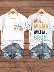 Women's Mother's Day Bruh Mom Printed T-shirt