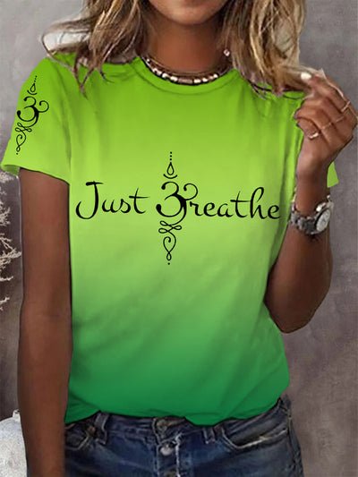 Women's Just Breathe Mental Health Matter Gradient Print Tee