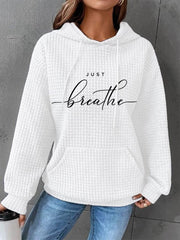 Women's Just Breathe Casual Waffle Sweatshirt