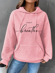 Women's Just Breathe Casual Waffle Sweatshirt