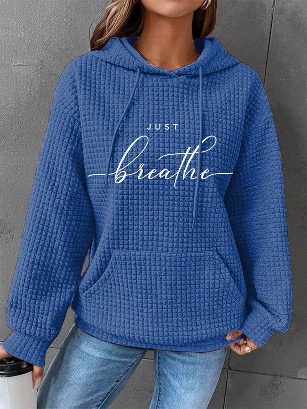 Women's Just Breathe Casual Waffle Sweatshirt