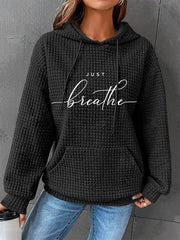 Women's Just Breathe Casual Waffle Sweatshirt