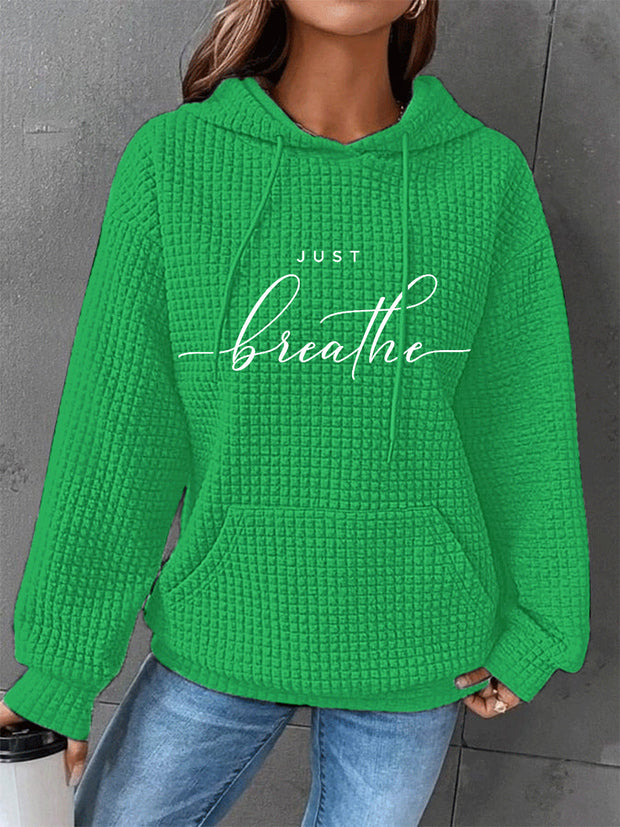 Women's Just Breathe Casual Waffle Sweatshirt