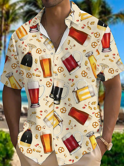 Men's Germany Beer Printed Short Sleeve Shirt