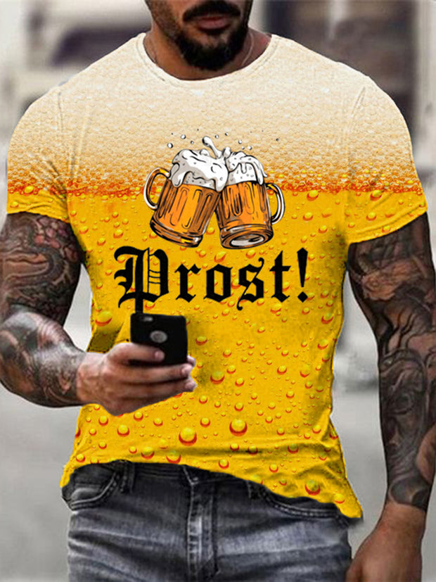 Men's German Beer Day Printed Short Sleeve T-Shirt