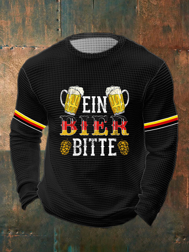 Men's German Beer Day Ein Bier Bitte Print Long Sleeve T-Shirt