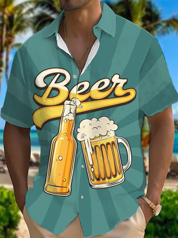 Men's Germany Beer Printed Short Sleeve Shirt