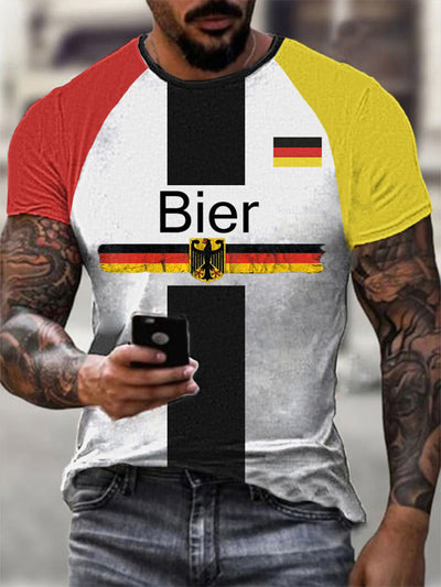 German Beer Day Printed Short Sleeve T-Shirt