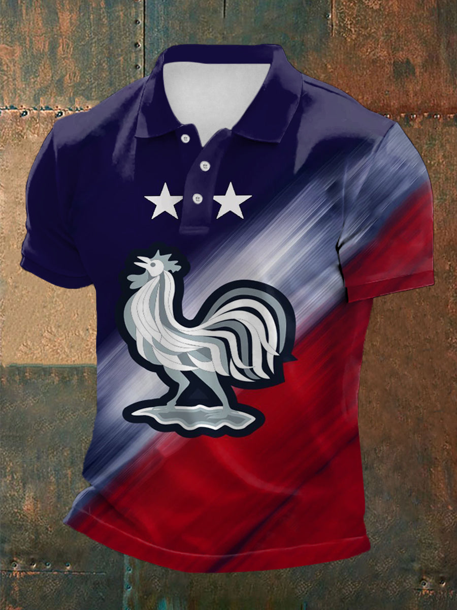 Le drapeau français des hommes conçoivent le polo à manches courtes